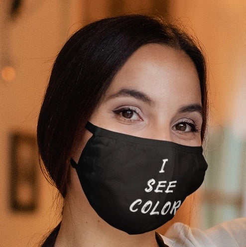 'I SEE COLOR' face mask - black