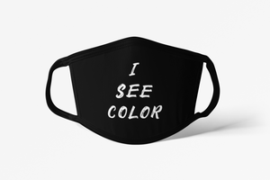 'I SEE COLOR' face mask - black